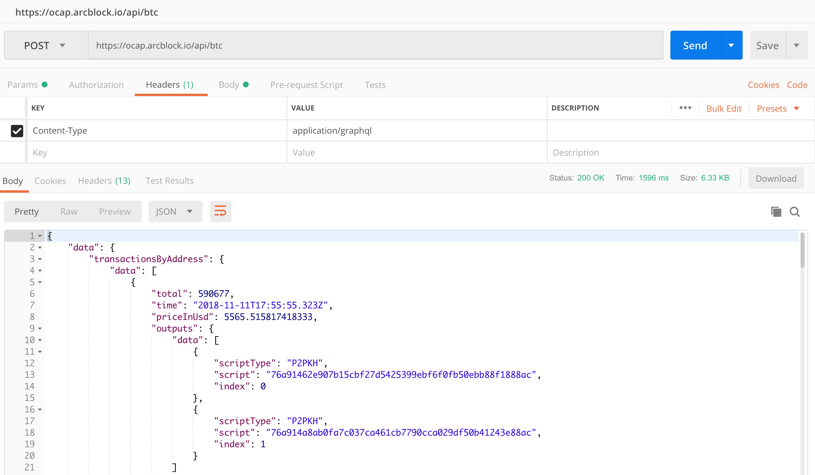 Query with Postman